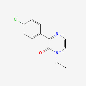 molecular formula C12H11ClN2O B8432767 3-(4-chlorophenyl)-1-ethylpyrazin-2(1H)-one 