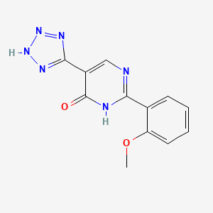 molecular formula C12H10N6O2 B8432791 2-(2-Methoxyphenyl)-5-(5-1H-tetrazolyl)pyrimidin-4(3H)-one 