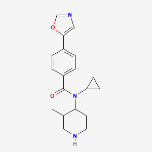 molecular formula C19H23N3O2 B8432818 N-Cyclopropyl-N-(3-methyl-piperidin-4-yl)-4-oxazol-5-yl-benzamide 