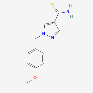 molecular formula C12H13N3OS B8432869 1-(4-methoxybenzyl)-1H-pyrazole-4-carbothioamide 