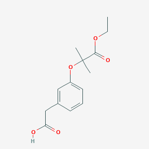 molecular formula C14H18O5 B8432887 3-(1-Ethoxycarbonyl-1-methylethoxy)phenylacetic Acid 