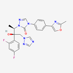 molecular formula C24H21F2N7O3 B8432895 2-[(1R,2R)-2-(2,4-Difluorophenyl)-2-hydroxy-1-methyl-3-(1H-1,2,4-triazol-1-yl)propyl]-4-[4-(2-methyl-4-oxazolyl)phenyl]-3(2H,4H)-1,2,4-triazolone 
