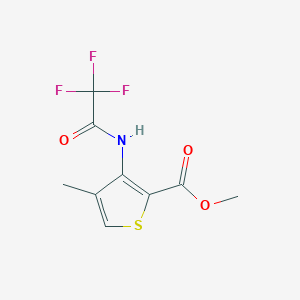 molecular formula C9H8F3NO3S B8432914 Methyl 4-methyl-3-[(trifluoroacetyl)amino]thiophene-2-carboxylate 