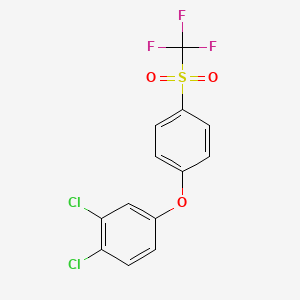 molecular formula C13H7Cl2F3O3S B8432921 Benzene, 1,2-dichloro-4-(4-((trifluoromethyl)sulfonyl)phenoxy)- CAS No. 83642-43-7