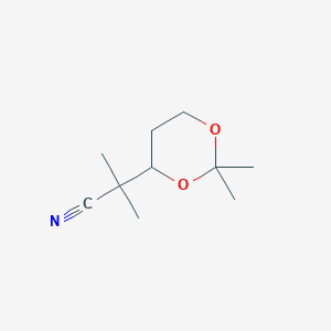 molecular formula C10H17NO2 B8432993 4-(1-Cyano-1-methylethyl)-2,2-dimethyl-1,3-dioxane 