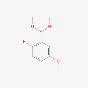 molecular formula C10H13FO3 B8433011 2-Dimethoxymethyl-1-fluoro-4-methoxybenzene 