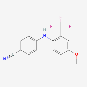molecular formula C15H11F3N2O B8433039 4-(4-Methoxy-2-trifluoromethyl-phenylamino)-benzonitrile 
