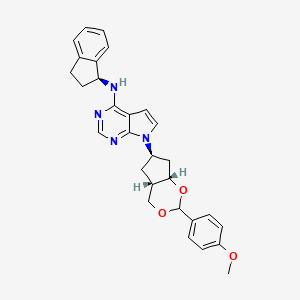 molecular formula C29H30N4O3 B8433083 N-((S)-2,3-dihydro-1H-inden-1-yl)-7-((4aS,6R,7aS)-2-(4-methoxyphenyl)hexahydrocyclopenta[d][1,3]dioxin-6-yl)-7H-pyrrolo[2,3-d]pyrimidin-4-amine 