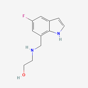 molecular formula C11H13FN2O B8433105 2-[(5-Fluoro-1H-indol-7-ylmethyl)-amino]-ethanol CAS No. 722539-10-8
