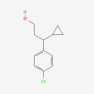 molecular formula C12H15ClO B8433111 3-Cyclopropyl-3-(4-chlorophenyl)propan-1-ol 