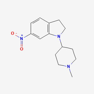 molecular formula C14H19N3O2 B8433117 1-(1-Methyl(4-piperidyl))-6-nitroindoline 