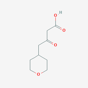 molecular formula C9H14O4 B8433125 3-oxo-4-(tetrahydro-2H-pyran-4-yl)butanoic acid 