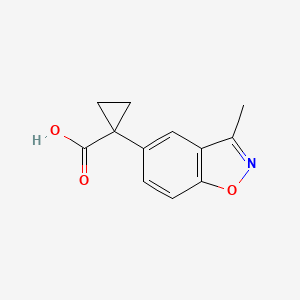 molecular formula C12H11NO3 B8433137 1-(3-Methylbenzo[d]isoxazol-5-yl)cyclopropanecarboxylic acid 