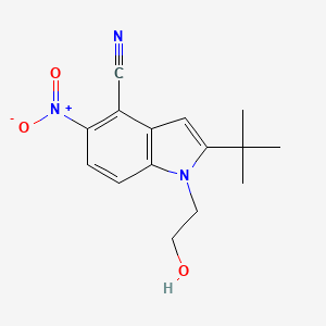 2-tert-butyl-1-(2-hydroxyethyl)-5-nitro-1H-indole-4-carbonitrile