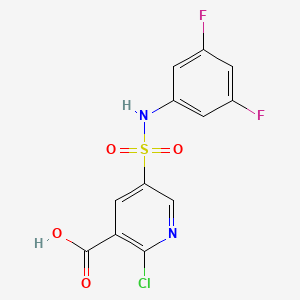 molecular formula C12H7ClF2N2O4S B8433274 2-chloro-5-(N-(3,5-difluorophenyl)sulfamoyl)nicotinic acid 