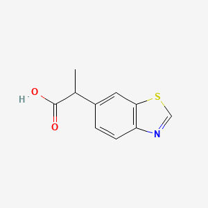molecular formula C10H9NO2S B8433338 2-Benzothiazol-6-yl-propionic acid 