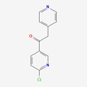 molecular formula C12H9ClN2O B8433359 1-(6-Chloropyridin-3-yl)-2-(4-pyridyl)ethanone 