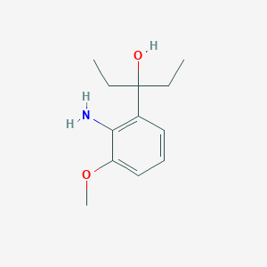 molecular formula C12H19NO2 B8433376 3-(2-Amino-3-methoxy-phenyl)-pentan-3-ol 