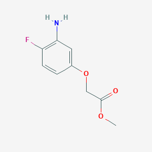 molecular formula C9H10FNO3 B8433393 (3-Amino-4-fluorophenoxy)acetic acid methyl ester 