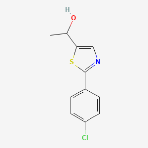 molecular formula C11H10ClNOS B8433499 1-[2-(4-Chlorophenyl)thiazol-5-yl]ethanol 