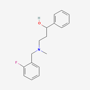 molecular formula C17H20FNO B8433520 N-(2-fluorophenylmethyl)-3-hydroxy-N-methyl-3-phenylpropylamine 