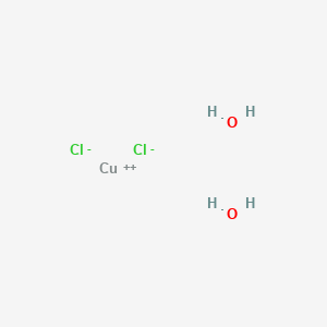 molecular formula Cl2CuH4O2 B084336 二水合氯化铜(II) (1:2:2) CAS No. 13933-17-0