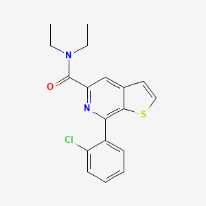 molecular formula C18H17ClN2OS B8433608 7-(2-Chlorophenyl)-N,N-diethylthieno[2,3-c]pyridine-5-carboxamide CAS No. 89242-52-4