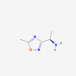 molecular formula C5H9N3O B8433622 (1R)-1-(5-methyl-1,2,4-oxadiazol-3-yl)ethanamine 
