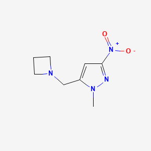 molecular formula C8H12N4O2 B8433628 5-(Azetidin-1-ylmethyl)-1-methyl-3-nitro-1H-pyrazole 