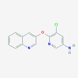 molecular formula C14H10ClN3O B8433664 5-Chloro-6-(quinolin-3-yloxy)pyridin-3-amine 