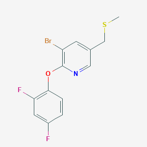 molecular formula C13H10BrF2NOS B8433687 3-Bromo-2-(2,4-difluorophenoxy)-5-(methylthiomethyl)pyridine 