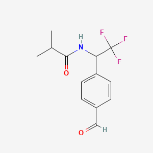 molecular formula C13H14F3NO2 B8433702 n-[2,2,2-Trifluoro-1-(4-formylphenyl) ethyl] isobutyramide 