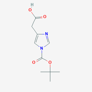 molecular formula C10H14N2O4 B8433826 2-[1-(Tert-butoxycarbonyl)imidazol-4-yl]acetic acid 