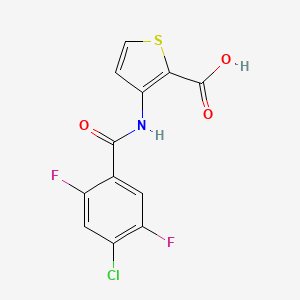 molecular formula C12H6ClF2NO3S B8433856 3-[(4-Chloro-2,5-difluorobenzoyl)amino]thiophene-2-carboxylic acid 