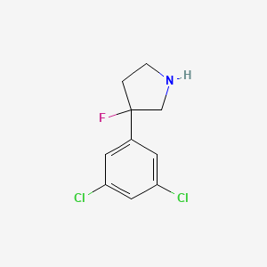 molecular formula C10H10Cl2FN B8433947 3-(3,5-Dichlorophenyl)-3-fluoropyrrolidine 