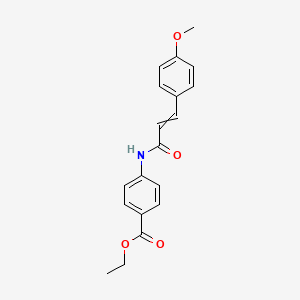 molecular formula C19H19NO4 B8434019 4-(p-Methoxycinnamamido)benzoic acid, ethyl ester 