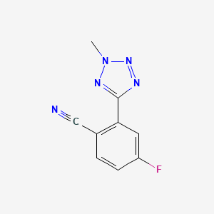 molecular formula C9H6FN5 B8434046 4-Fluoro-2-(2-methyl-2H-tetrazol-5-yl)-benzonitrile 