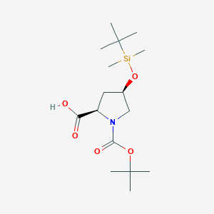 (2R,4R)-1-(tert-butoxycarbonyl)-4-{[tert-butyl(dimethyl)silyl]oxy}-2-pyrrolidinecarboxylic acid