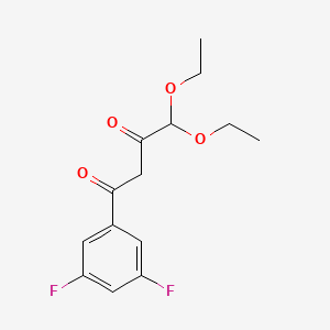 molecular formula C14H16F2O4 B8434093 1-(3,5-Difluorophenyl)-4,4-diethoxybutane-1,3-dione 
