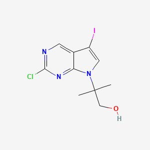 2-(2-chloro-5-iodo-7H-pyrrolo[2,3-d]pyrimidin-7-yl)-2-methylpropan-1-ol
