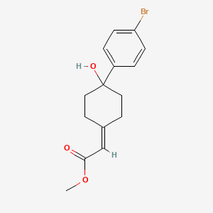 molecular formula C15H17BrO3 B8434127 Methyl 2-(4-(4-bromophenyl)-4-hydroxycyclohexylidene)acetate CAS No. 1477524-72-3