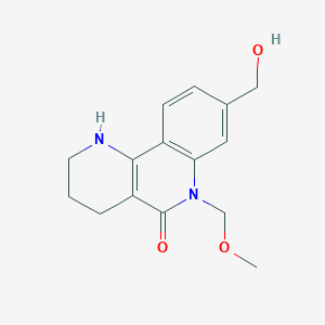 molecular formula C15H18N2O3 B8434164 8-(Hydroxymethyl)-6-(methoxymethyl)-1,2,3,4-tetrahydrobenzo[h][1,6]naphthyridin-5(6H)-one 