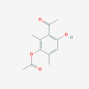 molecular formula C12H14O4 B8434178 3-Acetyl-4-hydroxy-2,6-dimethylphenyl acetate 