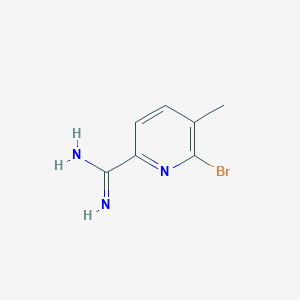 molecular formula C7H8BrN3 B8434294 6-Bromo-5-methylpicolinimidamide 
