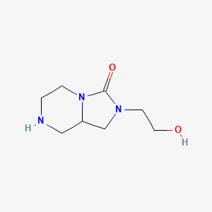 molecular formula C8H15N3O2 B8434339 2-(2-Hydroxyethyl)-1,5,6,7,8,8a-hexahydroimidazo[1,5-a]pyrazin-3-one 