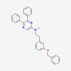 molecular formula C32H29N3O B8434420 1-(benzyloxy)-3-{2-[N-(5,6-diphenylpyrazin-2-yl)-N-methylamino]ethyl}benzene 