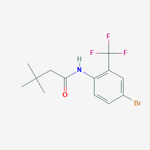 molecular formula C13H15BrF3NO B8434462 N-(4-Bromo-2-(trifluoromethyl)phenyl)-3,3-dimethylbutanamide 