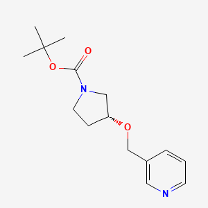 molecular formula C15H22N2O3 B8434467 (R)-tert-butyl 3-(pyridin-3-ylmethoxy)pyrrolidine-1-carboxylate 