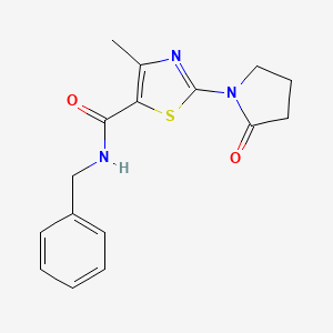 molecular formula C16H17N3O2S B8434477 N-benzyl-4-methyl-2-(2-oxopyrrolidin-1-yl)thiazole-5-carboxamide 