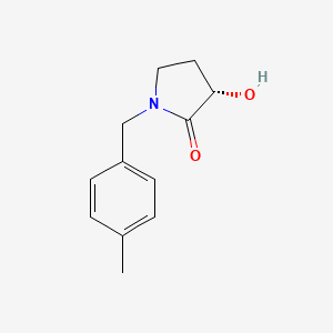 molecular formula C12H15NO2 B8434485 (S)-3-Hydroxy-1-(4-methylbenzyl)pyrrolidin-2-one 